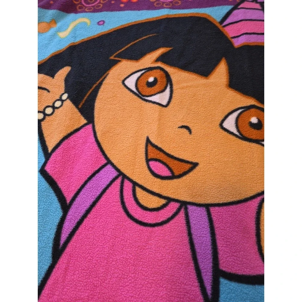 2004 Dora The Explorer And Boots Fleece Blanket Nick Jr 54x48‎ Inches